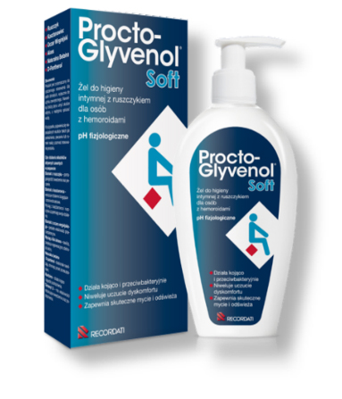 Procto-Glyvenol® Soft żel do higieny intymnej z ruszczykiem, dedykowany jest osobom z hemoroidami